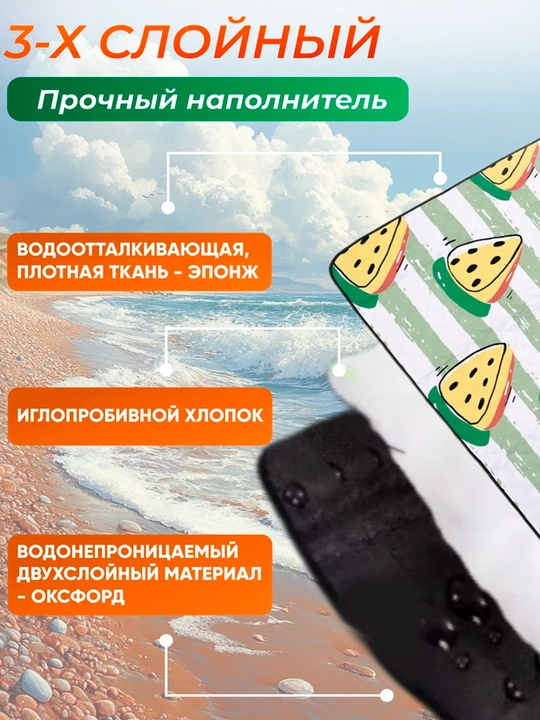 Плед для пикника коврик для пикника, пляжа, бассейна, похода, размер 200 * 200 см