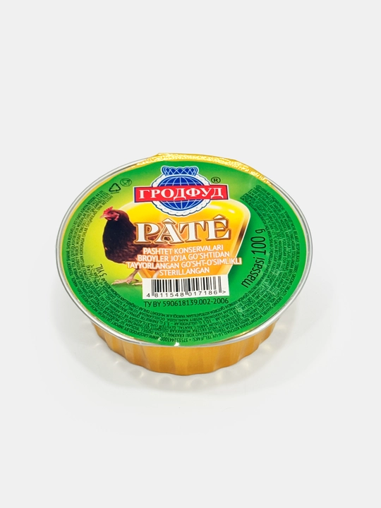 Broiler jo‘ja go‘shtidan pashtet Rате Grodfood, 100 g