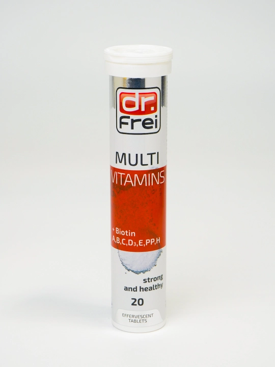 Витамины для укрепления иммунитета Dr.Frei Multivitamins + Биотин, таблетки шипучие №20