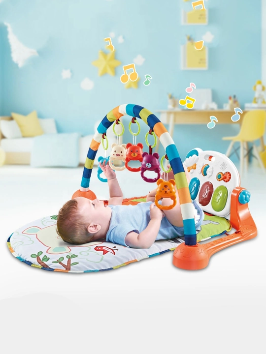Музыкальный коврик Baby's Partner, 2 в 1, пианино и дуга - 