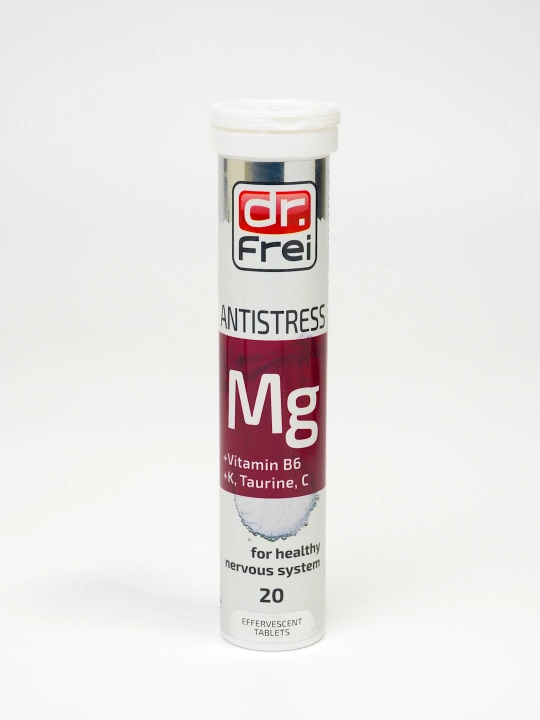 Витамины от стресса Dr. Frei Antistress, Магний Б6, таурин, витамин С и К, шипучки 20 шт