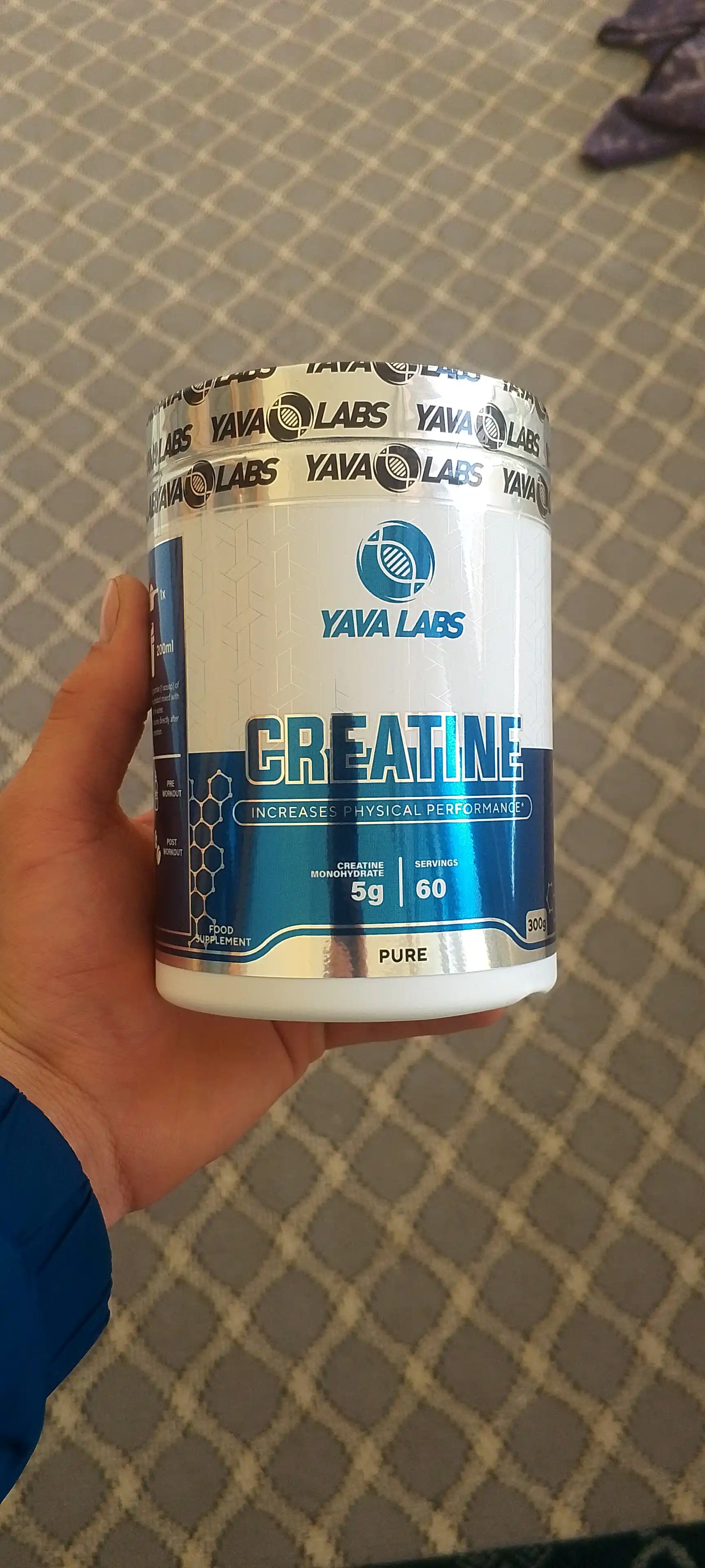 Creatine Yava Labs kreatin monogidrati, 300 g, 60 porsiya kreatin