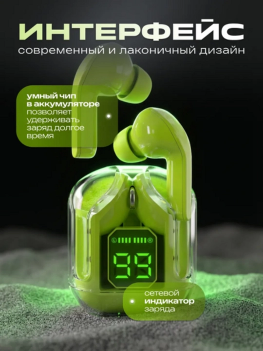 TWS беспроводные наушники сенсор управление LED дисплей мощный звук Android iOS - 