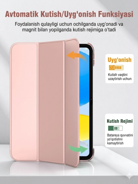 IPad Smart Case 10/11, Air 4/5/6/7 M2/M3 – Magnitli, 360° aylanuvchi