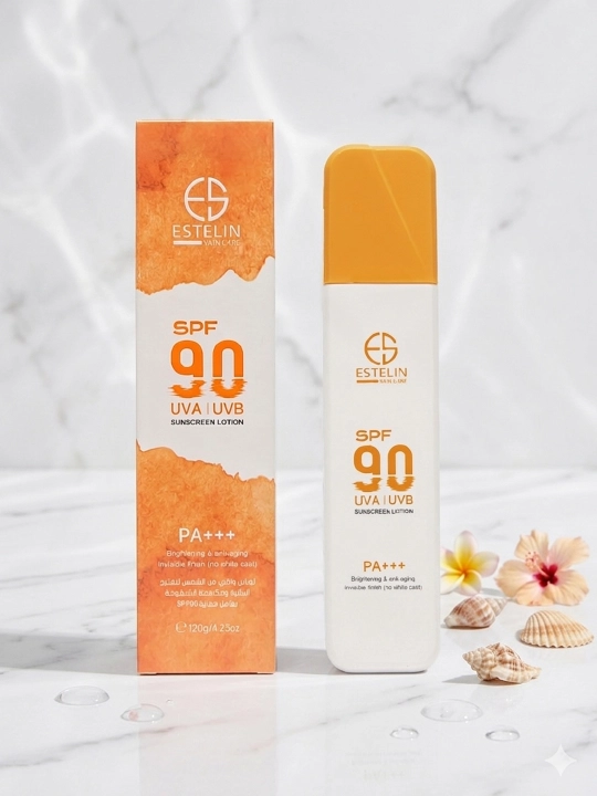 Солнцезащитный лосьон Estelin SPF 50, 90 PA+++, увлажняющий, лицо, тело, ниацинамид, 75 г
