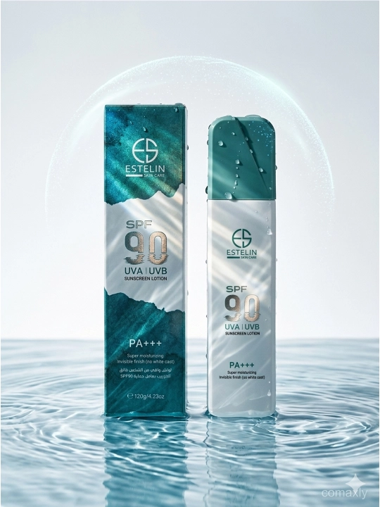 Солнцезащитный лосьон Estelin SPF 50, 90 PA+++, увлажняющий, лицо, тело, ниацинамид, 75 г