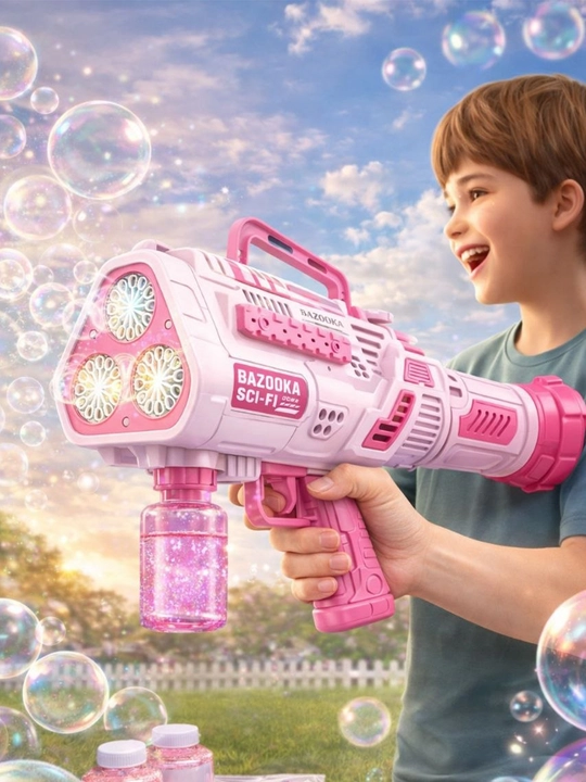 Детский Bubble Gun – автоматический пистолет мыльных пузырей с подсветкой мыльные пузыри