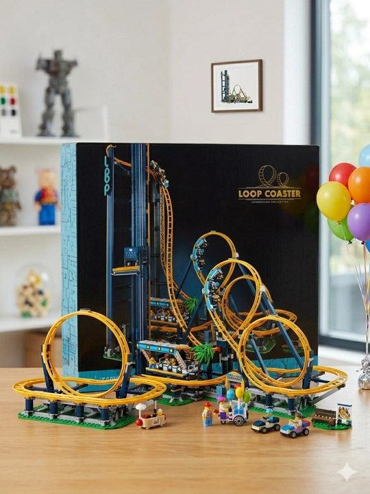 Конструктор Loop Coaster: Мега-аттракцион Гравитация с двойной петлей и лифтом (3756 дет.) - 