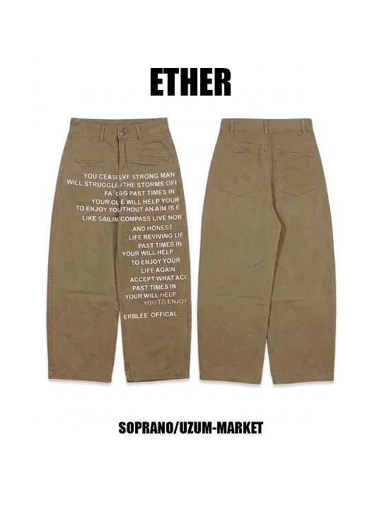 ETHER keng baggy jinsilar, erkaklar, ayollar va o‘smirlar uchun, o‘lchamlar S–XXXL - 