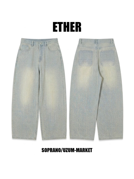Keng baggi jinsi ETHER, erkaklar va ayollar va o‘smirlar uchun, M-3XL o‘lchamlari - 