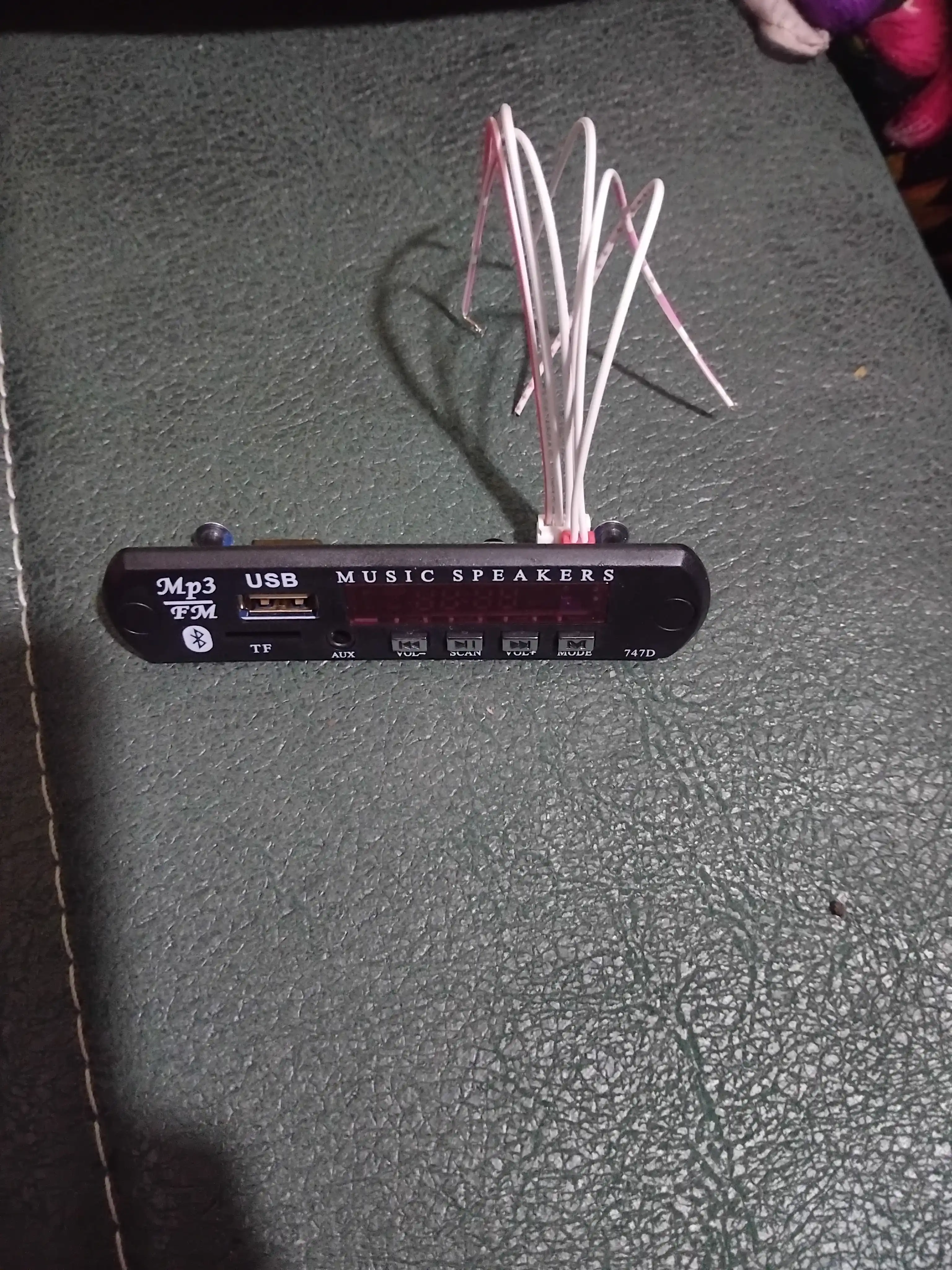 Mp3 modul, audiodekoder pultli, 12V, FM, AUX