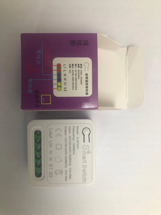 Simsiz viklyuchatel va pultlar uchun X-SP001 relesi, RF433, WiFi siz ishlaydi, 220V/10A