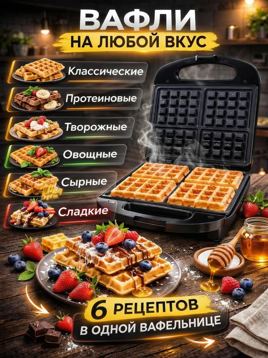 Вафельница Uakeen GERMANY, тостер, вафельница, сэндвичница, 3 в 1, 7 в 1, 10 в 1