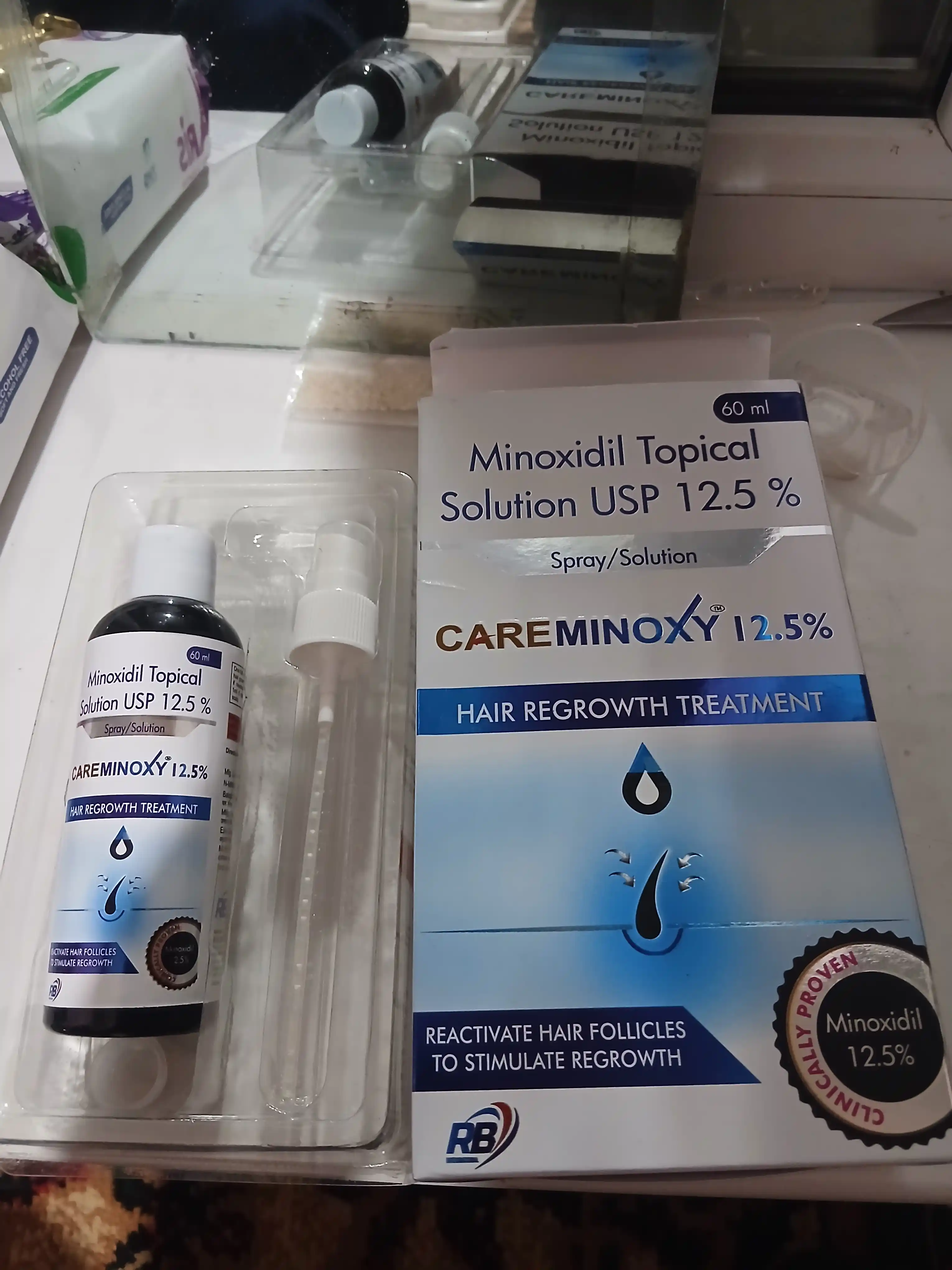 Миноксидил 12.5% Care Minoxy – лосьон-спрей для роста волос и бороды (60мл)