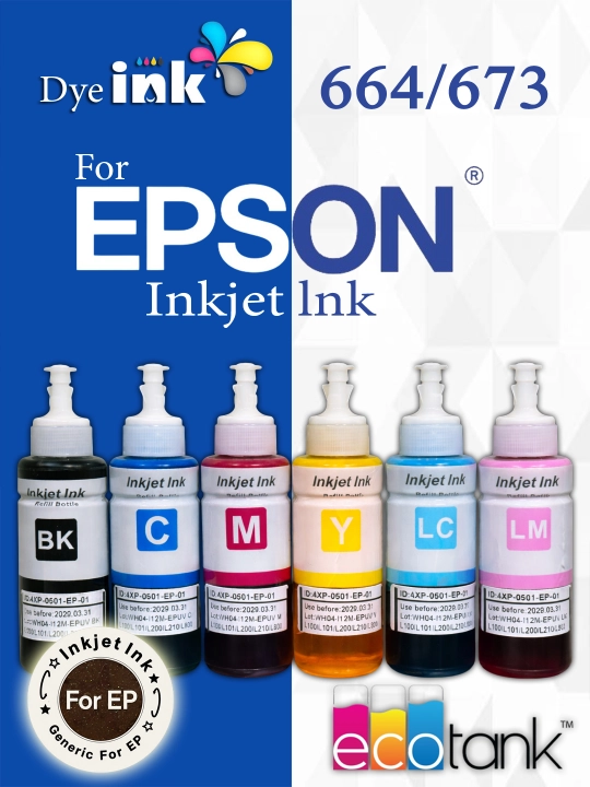 Printer siyoh kraska, 664/673 printer uchun siyoh, Epson L805, L1800, L850