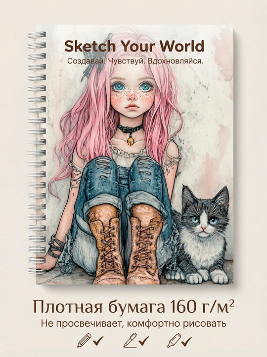 Скетчбук для рисования, блокнот для рисования A4 и A5, 160 г/м², 35 листов, на пружине