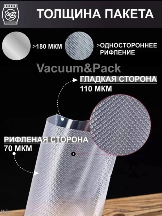 Пакеты для вакуумного упаковщика рифленые 50 шт, 100 шт, размер 17 * 25