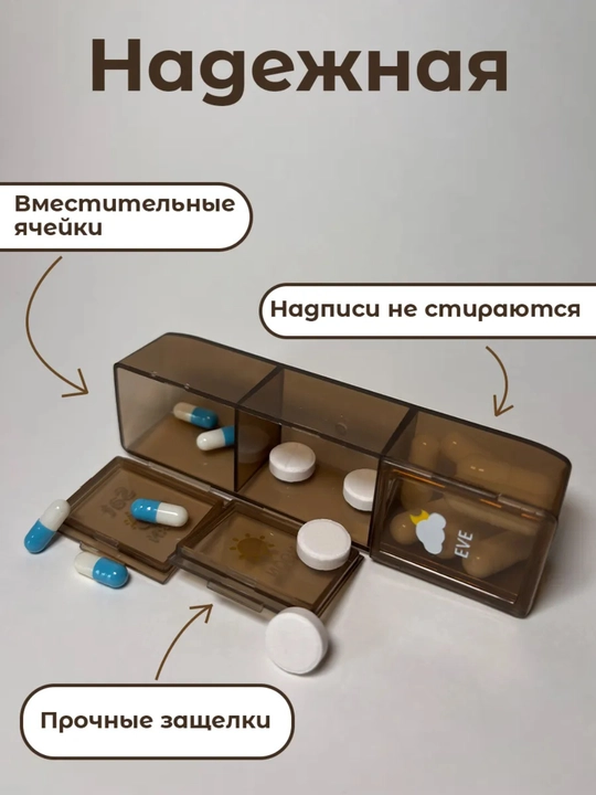 Органайзер для таблеток, лекарств, витаминов, мазей, мелких предметов