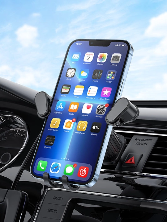 Universal avtomobil ushlagichi (BH76), telefon uchun havo kanali stendi, silikon qoplamali - 