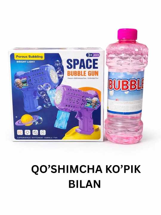 Sovun pufaklari uchun to‘pponcha - bubble gun, bolalar uchun avtomatik pufaklar generatori