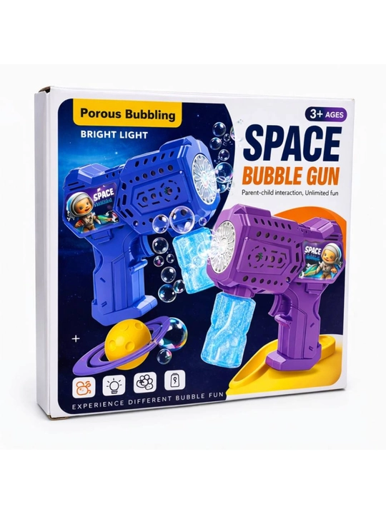 Sovun pufaklari uchun to‘pponcha - bubble gun, bolalar uchun avtomatik pufaklar generatori - 