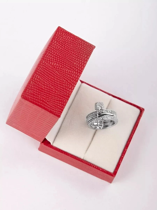 Safety Pin 3 qatlamli to‘g‘nog‘ichli uzuk, ayollar uzuklari, qizlar uchun uzuklar