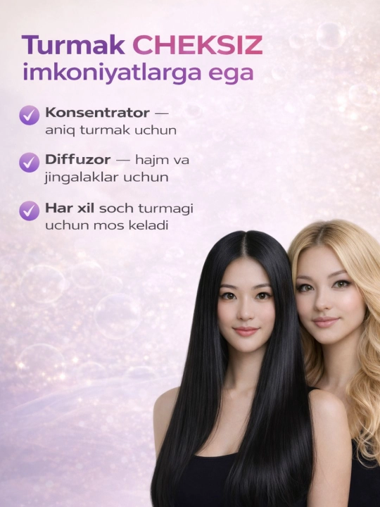 Soch quritish va parvarishlash uchun FaKang ION FK-9900 fen