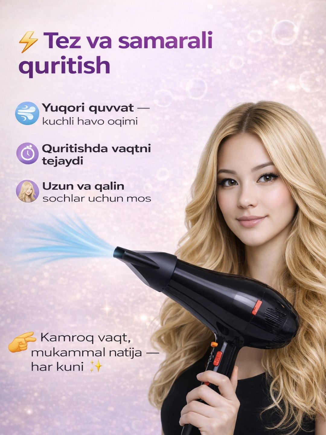 Soch quritish va parvarishlash uchun FaKang ION FK-9900 fen