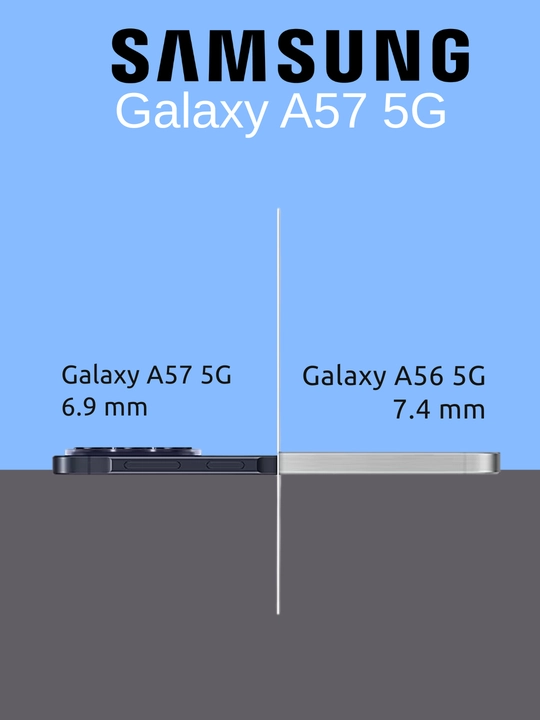 Смартфон Samsung Galaxy A57 5G, три объектива. Одна мощная камера. 6,9 мм