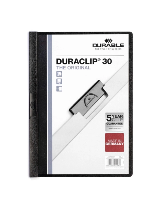 A4 formatdagi qisqichli papka "Durable" DURACLIP, 30 varaq