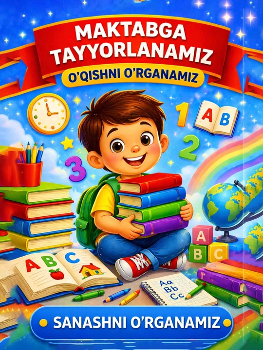 Набор обучающих книг для детей 4–7 лет: алфавит, счёт и математика