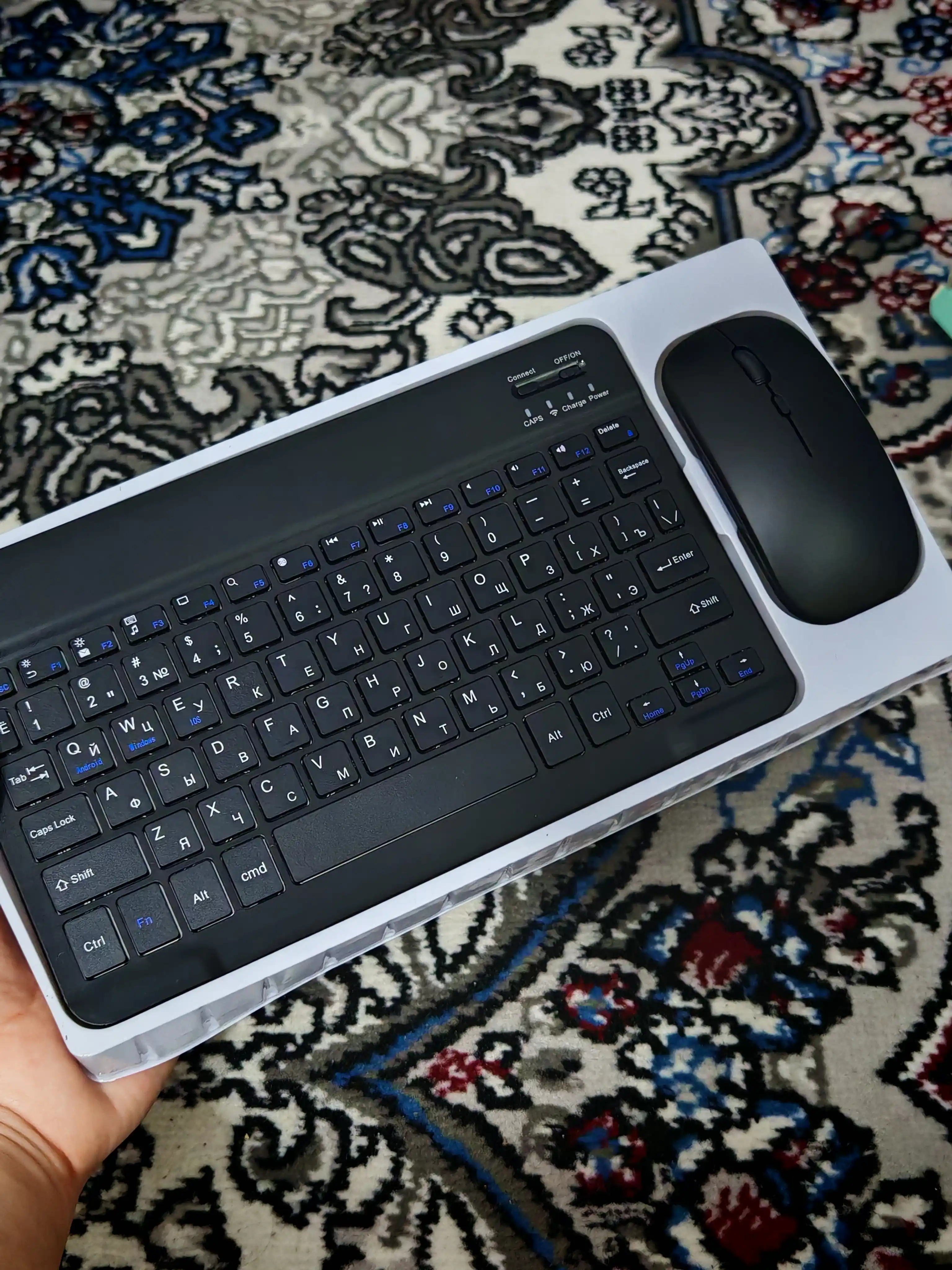 Telefon, planshet va kompyuter uchun simsiz Bluetooth klaviatura va sichqoncha, ultrayupqa