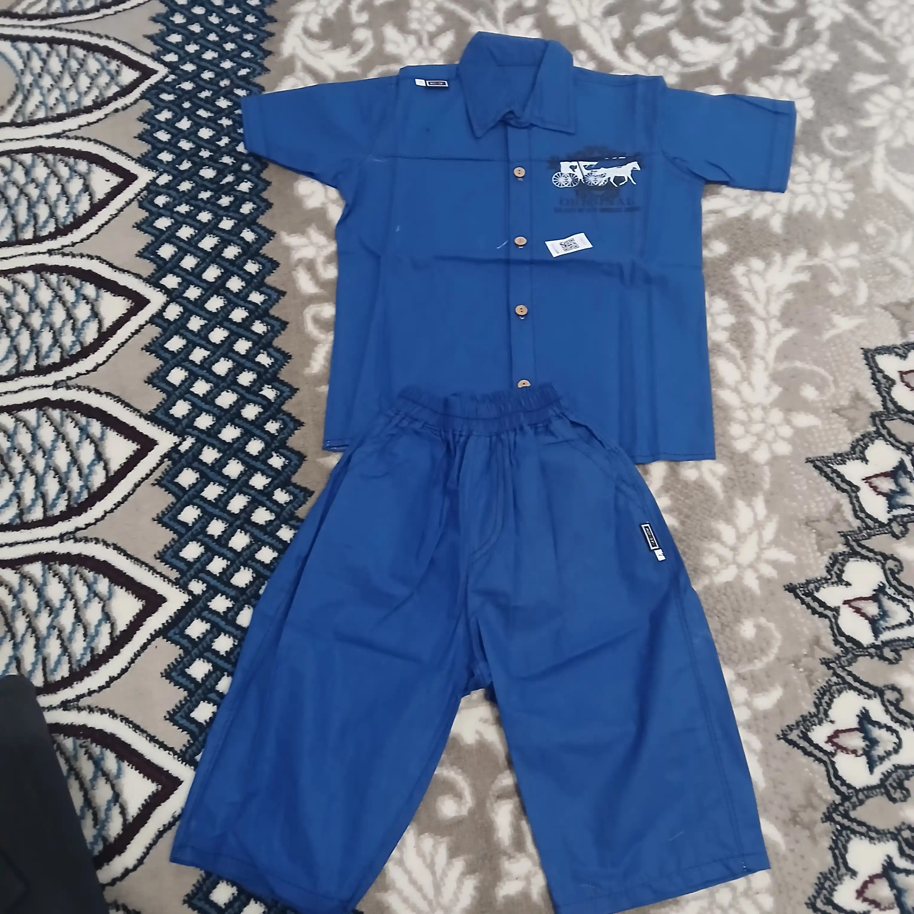 2-8 yoshli o‘g‘il bolalar uchun yozgi ko‘ylak va shortik to‘plami