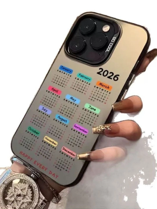 Силиконовый чехол для iPhone с дизайном календаря 2026,  для 11-16, Pro, Pro Max - 