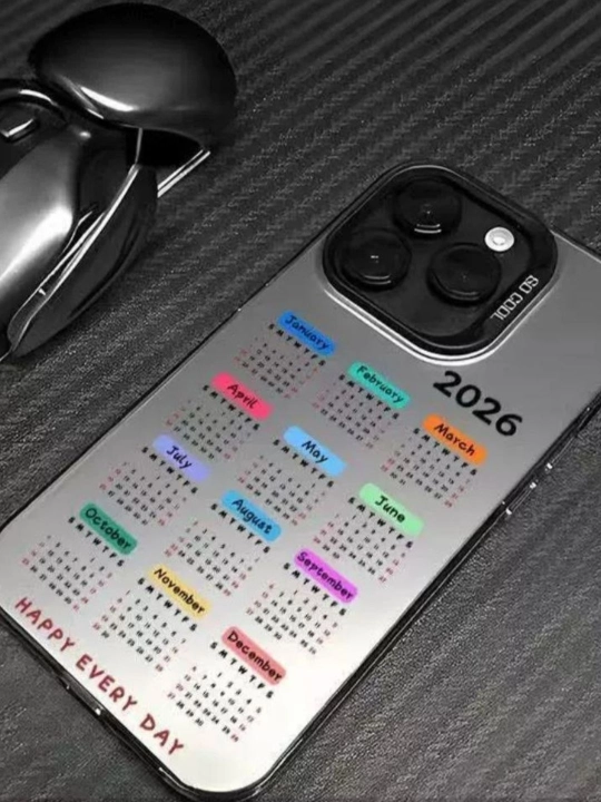Силиконовый чехол для iPhone с дизайном календаря 2026,  для 11-16, Pro, Pro Max
