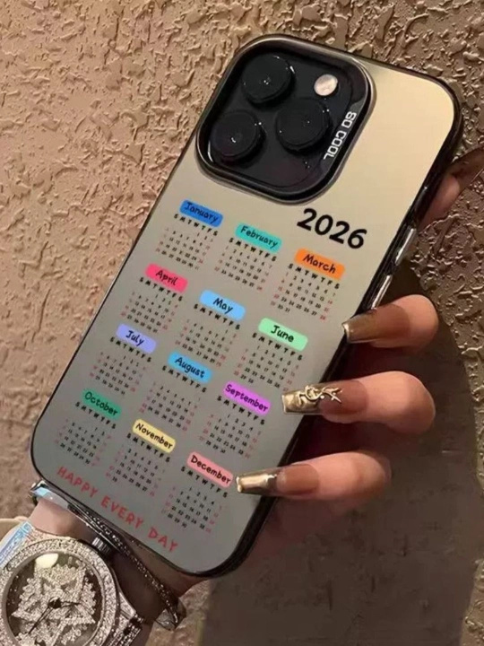 Силиконовый чехол для iPhone с дизайном календаря 2026,  для 11-16, Pro, Pro Max