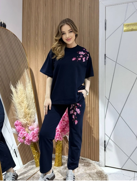 Ayollar to'plami Sakura, dvoyka,sportivni dvoyka, futbolka triko, 46-50