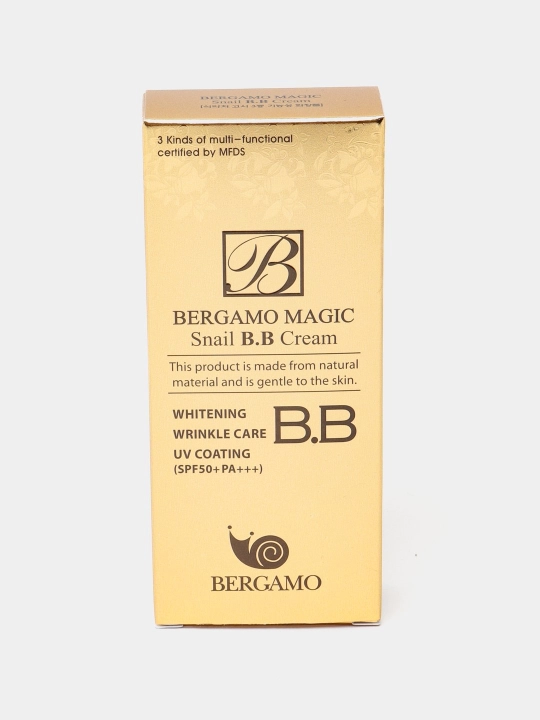 Ko'p funktsiyali tonal ВВ kremi Bergamo Crome Snail SPF 50+, oqartiruvchi, 50 ml