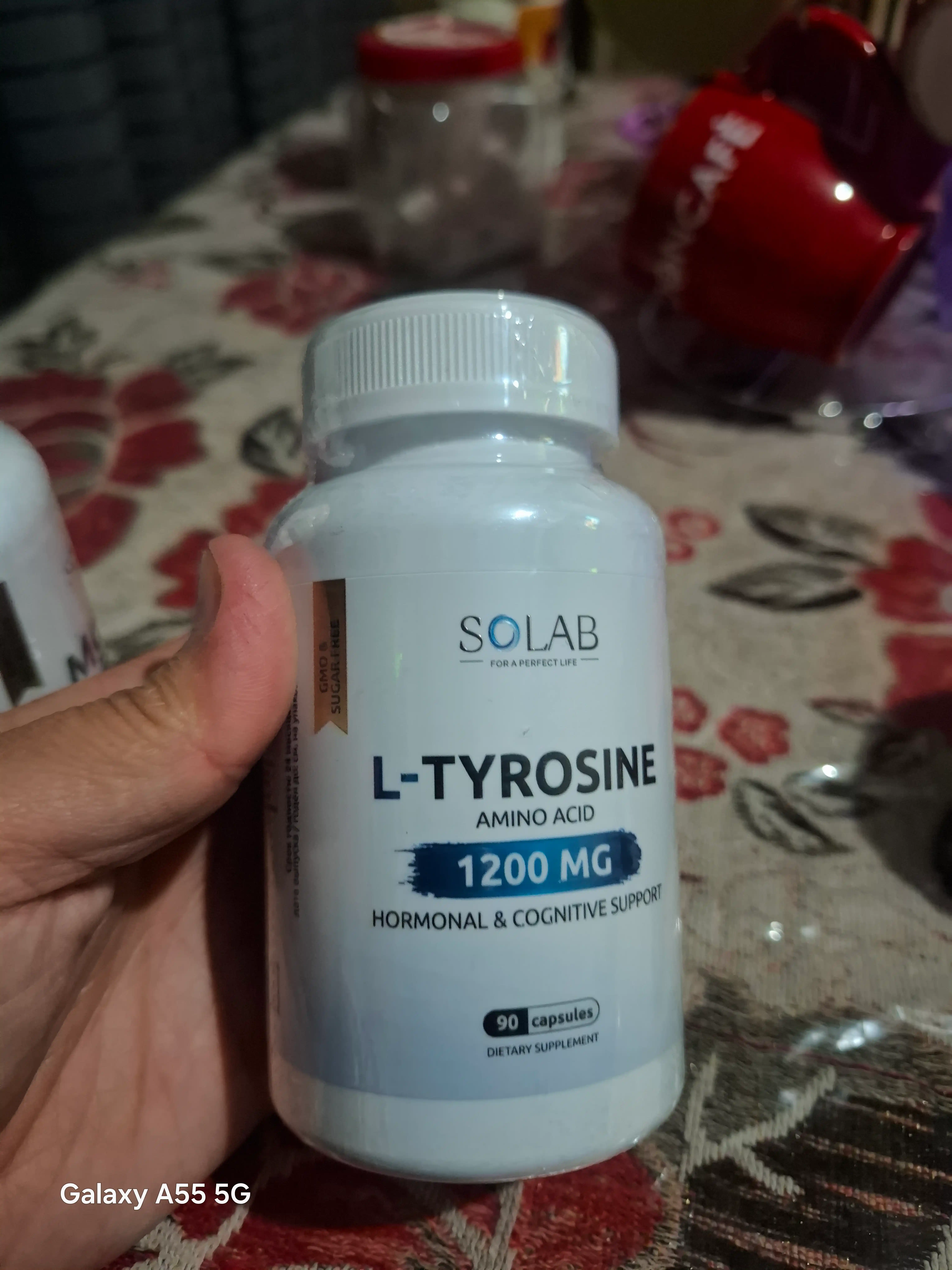 L-Tirozin, SOLAB, 1200 mg, 90 kapsula