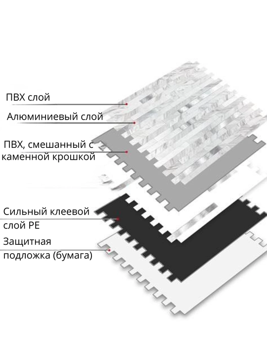 Devor uchun o‘zi yopishadigan mozaikali qattiq pvx panel 30.3 × 27.5 sm, bezakli 3D panel