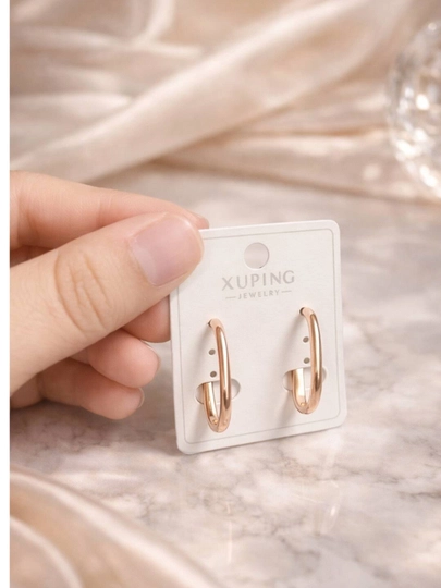 Серьги Xuping с фианитами, золотое покрытие Элегантные серьги для женщин — 1STYLE1-LUMIER006-ЗОЛОТ