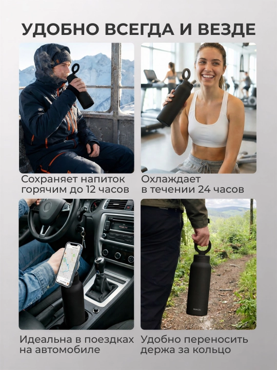 Sport suv idishi Ringo Pro, butilka-shtativ MagSafe va trubka bilan
