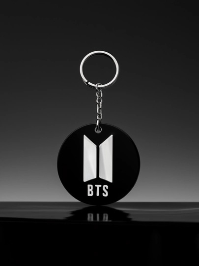 Брелок BTS для ключей, круглая подвеска с логотипом, аксессуар — LAYERLA-BTS-ЧЕРН