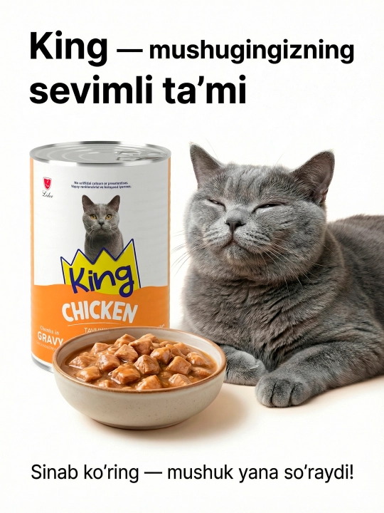 Влажный корм для кошек, 400 гр, аппетитные кусочки в соусе, курица и лосось