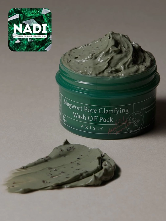Tozalovchi loydan shuvoqli niqob AXIS-Y Mugwort Pore Clarifying Wash Off Pack, 100 ml - 