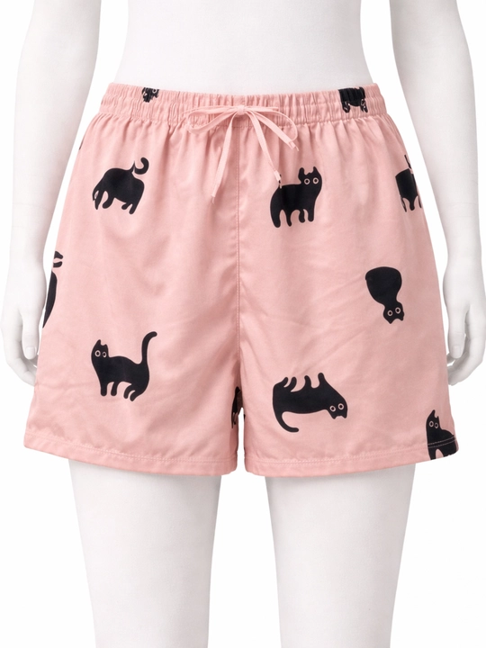 Ayollar pijama set mushuk print uy kiyimi qulay yumshoq trend set