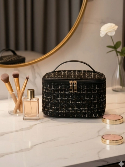 Косметичка, органайзер, сумка для косметики, черная косметичка, beauty bag, дорожная сумка — SADY-SUMKA66-ЧЕРН