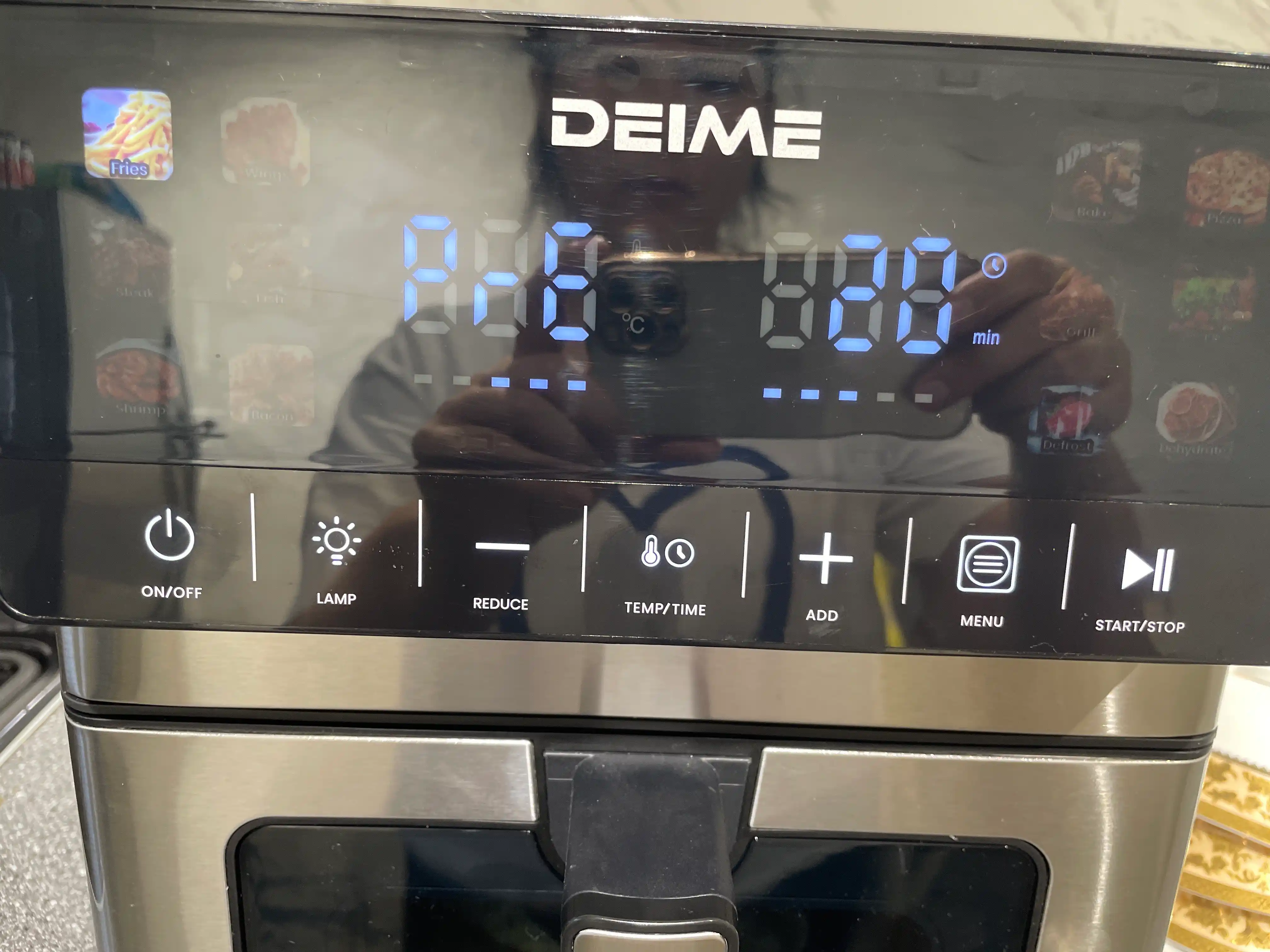 Deime aerogrill, 6, 7, 8, 10 l, yog‘siz qovurish, 1800 Vt quvvatli, ko‘p funksiyali