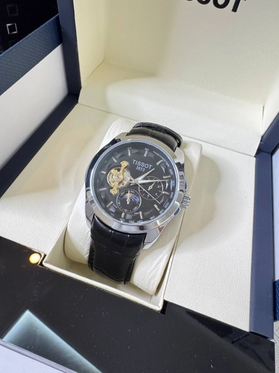 Tissot мужские наручные часы,классический дизайн,механический механизм,эко-кожаный ремешок — BRANDLU-TISSOTREM001-ЧЕРНСТЕ