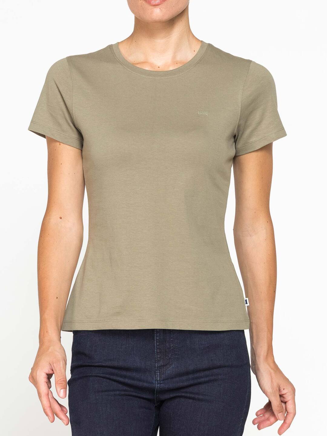 Ayollar uchun bazaviy futbolka Carrera Jeans,dumaloq bo‘yinli, 100% paxta, Italiya